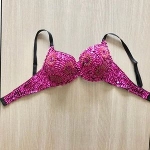 Pink Embellished Beaded Festival Bra